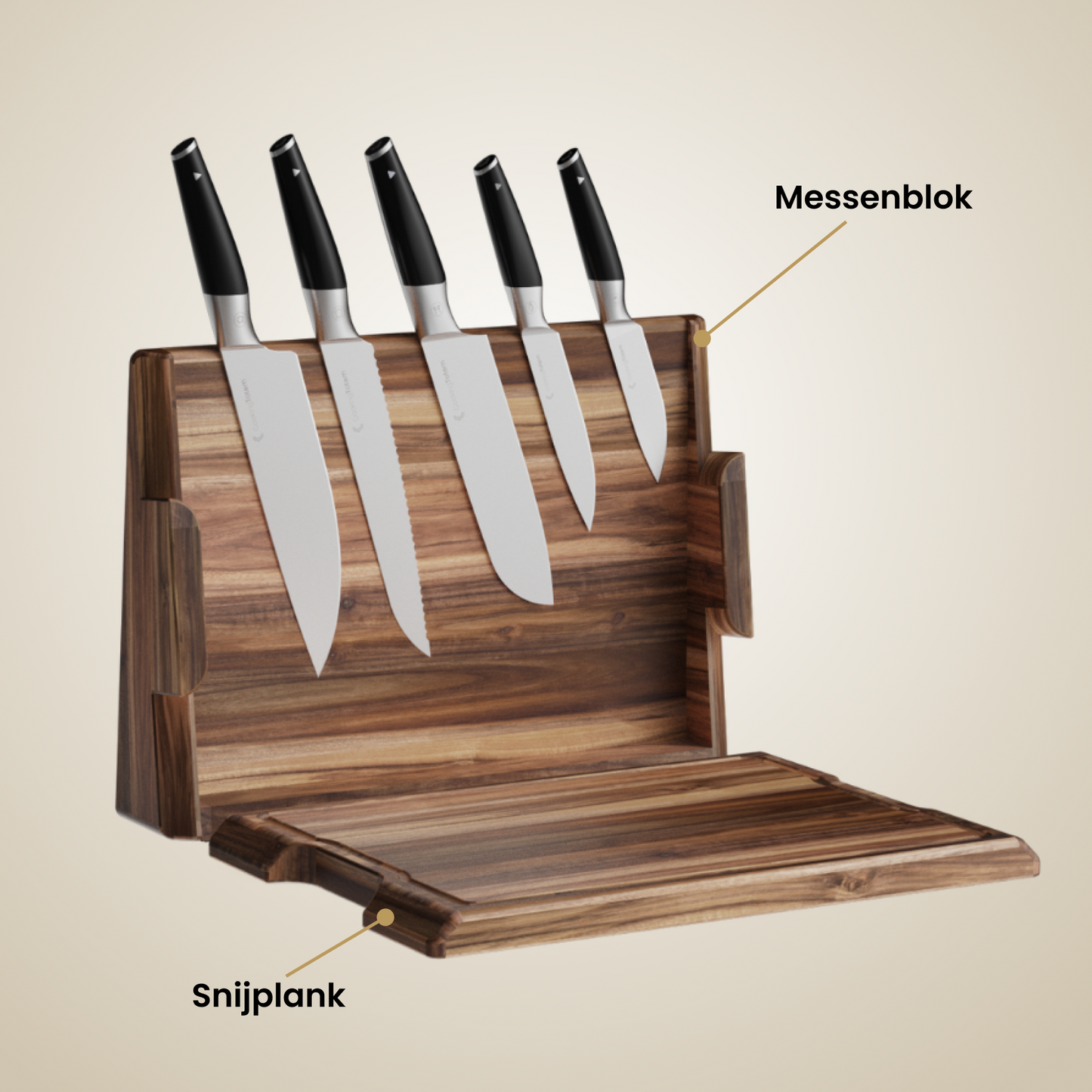 DuoBlock™ 2-in-1 Messenblok & Snijplank